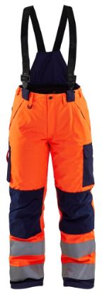 Afbeeldingen van BLÅKLÄDER Winterwerkbroek dames 7885 High Vis oranje/marineblauw D25
