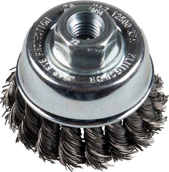 Afbeeldingen van Komborstel 1-rijig 0,5MM getordeerd gebogen staal M14 80MM