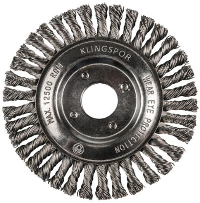 Afbeeldingen van Pijpleidingborstel geknoopt 1-rij 0,5MM gebogen staal 115X6X22,23MM