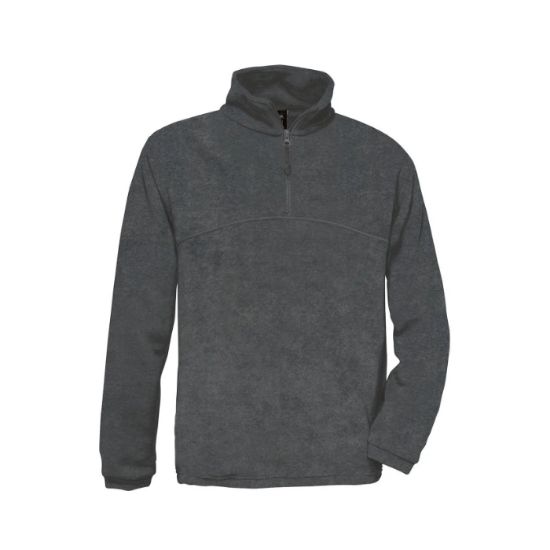 Afbeeldingen van B&C Fleecetrui Highlander+ 5FU704 zip-hals charcoal XL