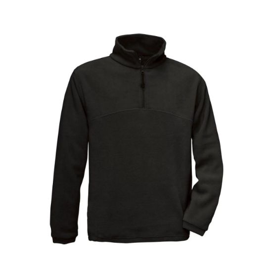 Afbeeldingen van B&C Fleecetrui Highlander+ 5FU704 zip-hals zwart M