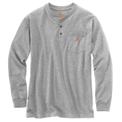 Afbeeldingen van CARHARTT Henley shirt met zak K128 heather grey 2XL