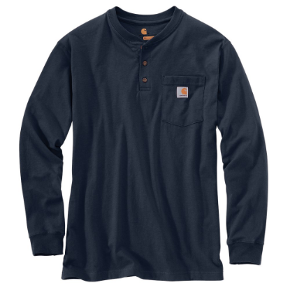 Afbeeldingen van CARHARTT Henley shirt met zak K128 navy 2XL