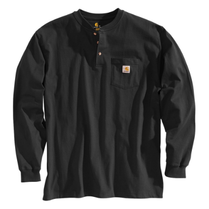 Afbeeldingen van CARHARTT Henley shirt met zak K128 zwart 2XL