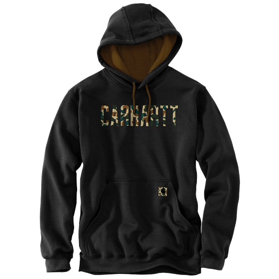 Afbeeldingen van CARHARTT Hoodie Camo logo 105486 zwart S