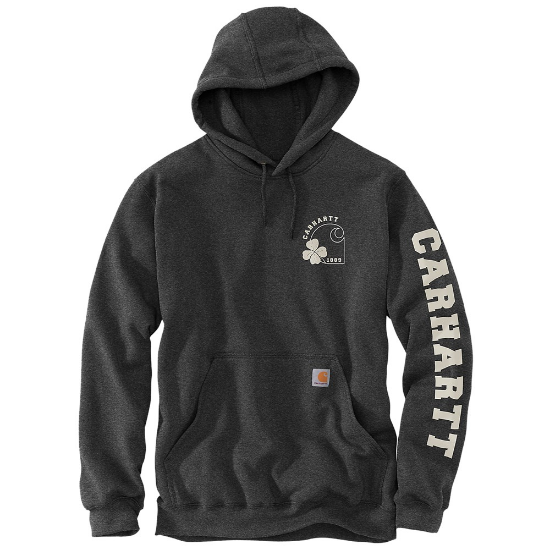Afbeeldingen van CARHARTT Hoodie grafische klaver print 105707 carbon heather L