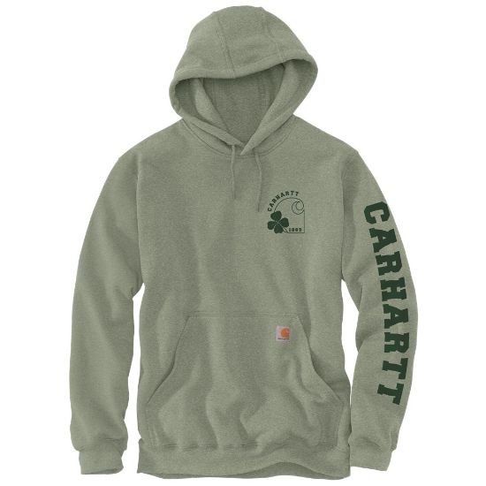 Afbeeldingen van CARHARTT Hoodie grafische klaver print 105707 jade heather L