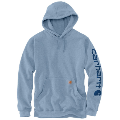 Afbeeldingen van CARHARTT Hoodie logo sleeve K288 alpine blue heather XL