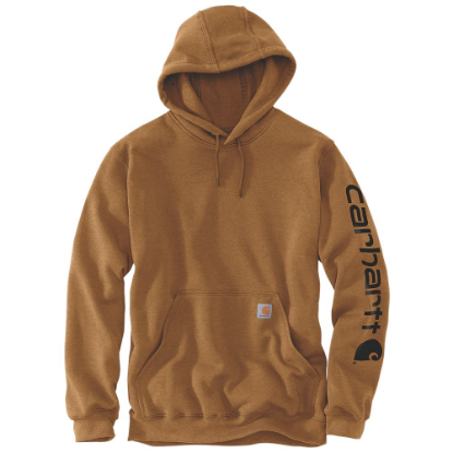 Afbeeldingen van CARHARTT Hoodie logo sleeve K288 bruin XS