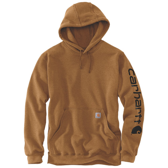 Afbeeldingen van CARHARTT Hoodie logo sleeve K288 bruin XS