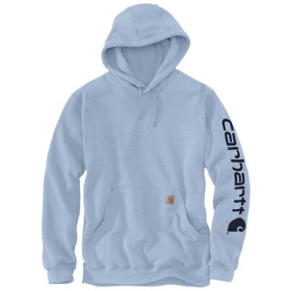 Afbeeldingen van CARHARTT Hoodie logo sleeve K288 fog blue M