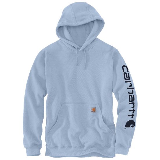 Afbeeldingen van CARHARTT Hoodie logo sleeve K288 fog blue S