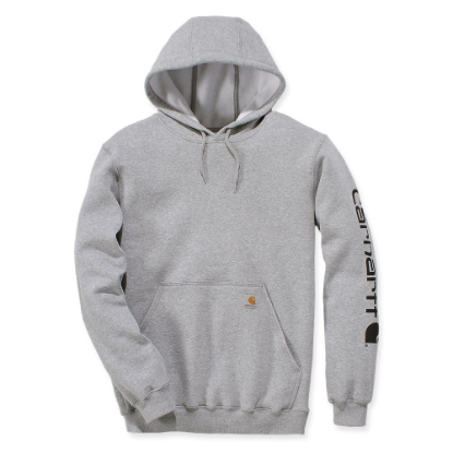 Afbeeldingen van CARHARTT Hoodie logo sleeve K288 heather grey/zwart M