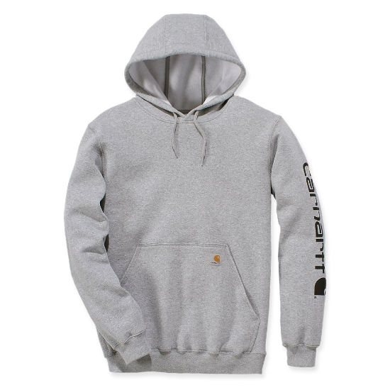 Afbeeldingen van CARHARTT Hoodie logo sleeve K288 heather grey/zwart XS