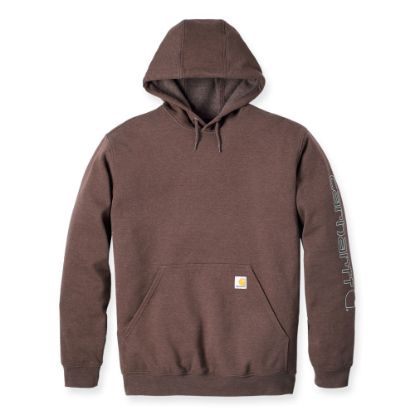 Afbeeldingen van CARHARTT Hoodie logo sleeve K288 mocha heather M