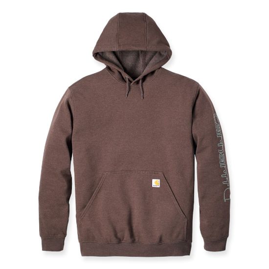 Afbeeldingen van CARHARTT Hoodie logo sleeve K288 mocha heather 2XL