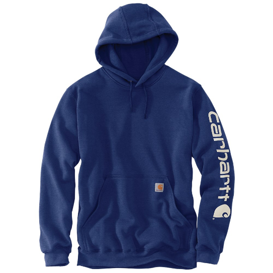 Afbeeldingen van CARHARTT Hoodie logo sleeve K288 scout blue heather XS