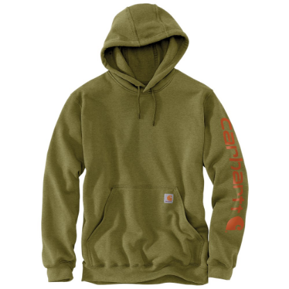 Afbeeldingen van CARHARTT Hoodie logo sleeve K288 true olive heather L