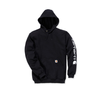 Afbeeldingen van CARHARTT Hoodie logo sleeve K288 zwart S