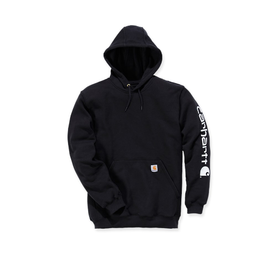 Afbeeldingen van CARHARTT Hoodie logo sleeve K288 zwart XS