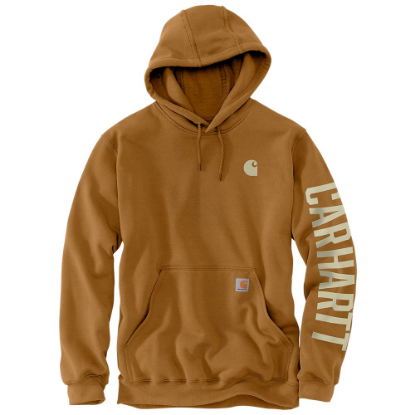 Afbeeldingen van CARHARTT Hoodie logo sleeve regenbestendig 105490 bruin M