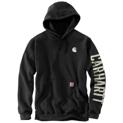 Afbeeldingen van CARHARTT Hoodie logo sleeve regenbestendig 105490 zwart S