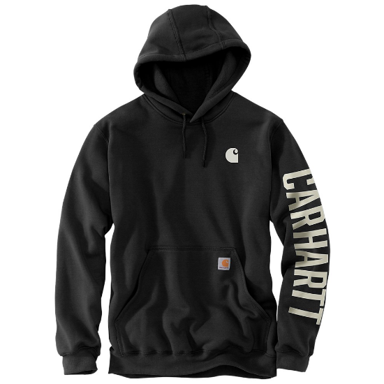 Afbeeldingen van CARHARTT Hoodie logo sleeve regenbestendig 105490 zwart 2XL