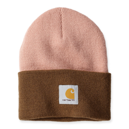 Afbeeldingen van CARHARTT Muts ribgebreid twee kleuren 106065 cameo brown onesize
