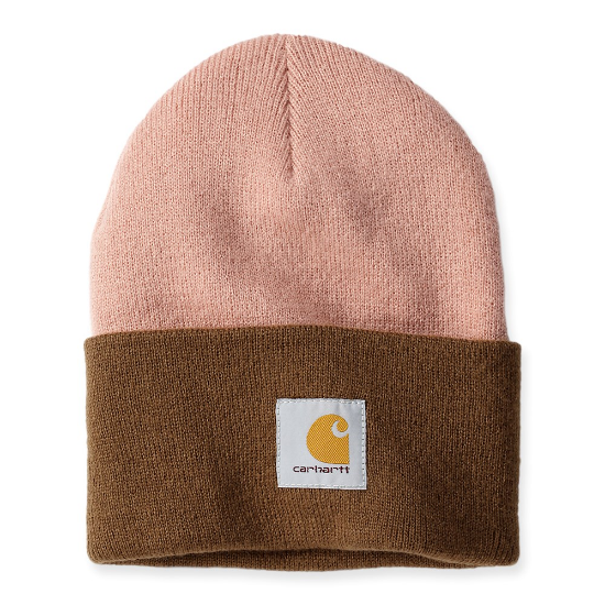 Afbeeldingen van CARHARTT Muts ribgebreid twee kleuren 106065 cameo brown onesize
