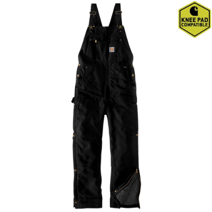 Afbeeldingen van CARHARTT Overall Amerikaans Duck gevoerd BIB 104393 zwart M