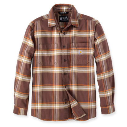 Afbeeldingen van CARHARTT Overhemd flannel geruit lange mouwen 105945 chestnut L