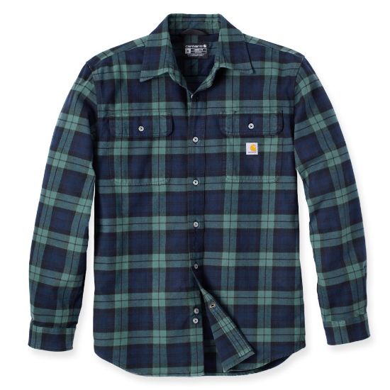 Afbeeldingen van CARHARTT Overhemd flannel geruit lange mouwen 106356 frosted balsam M