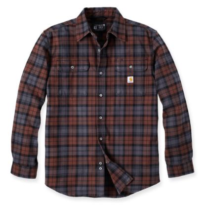 Afbeeldingen van CARHARTT Overhemd flannel geruit lange mouwen 106356 mocha XL
