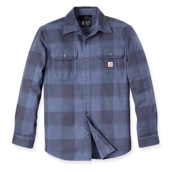 Afbeeldingen van CARHARTT Overhemd flannel geruit lange mouwen 106356 navy L