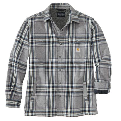 Afbeeldingen van CARHARTT Overhemd flannel sherpa geruit 105430 asphalt L