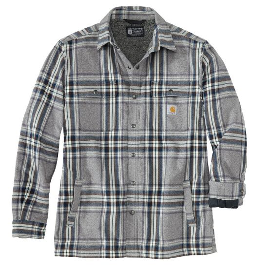 Afbeeldingen van CARHARTT Overhemd flannel sherpa geruit 105430 asphalt S