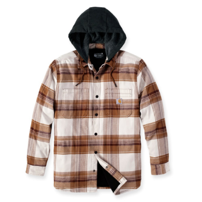 Afbeeldingen van CARHARTT Overhemd flannel sherpa geruit 105938 bruin L