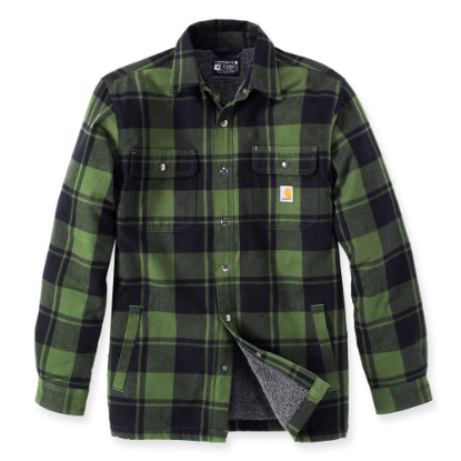 Afbeeldingen van CARHARTT Overhemd flannel sherpa geruit 105939 chive 2XL