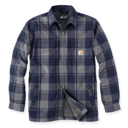 Afbeeldingen van CARHARTT Overhemd flannel sherpa geruit 105939 navy S