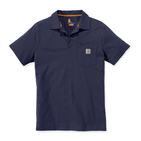 Afbeeldingen van CARHARTT Polo Force cotton delmont pocket 103569 navy L