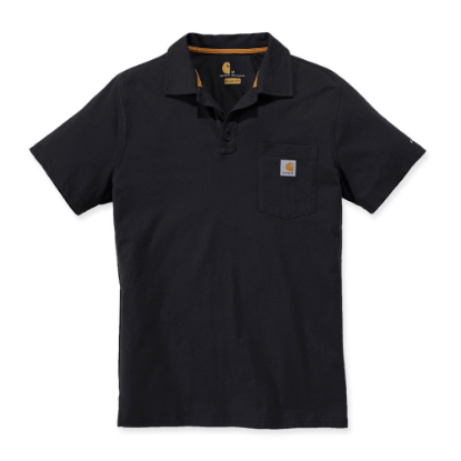 Afbeeldingen van CARHARTT Polo Force cotton delmont pocket 103569 zwart L