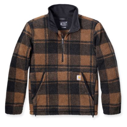Afbeeldingen van CARHARTT Pullover fleece Loose Fit 106470 bruin/zwart plaid XL