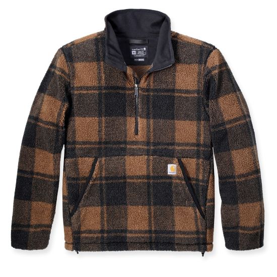 Afbeeldingen van CARHARTT Pullover fleece Loose Fit 106470 bruin/zwart plaid 2XL