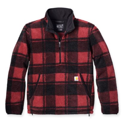 Afbeeldingen van CARHARTT Pullover fleece Loose Fit 106470 crabapple/zwart plaid M