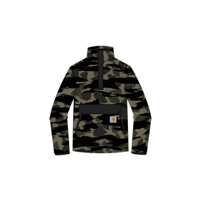 Afbeeldingen van CARHARTT Pullover fleece relaxed fit 104991 black blind duck camo S