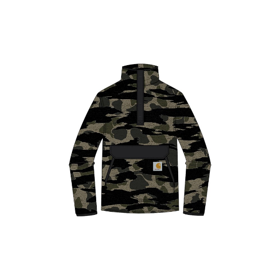 Afbeeldingen van CARHARTT Pullover fleece relaxed fit 104991 black blind duck camo S