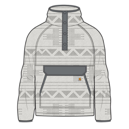 Afbeeldingen van CARHARTT Pullover fleece relaxed fit dames 104922 malt geometric PRINT S