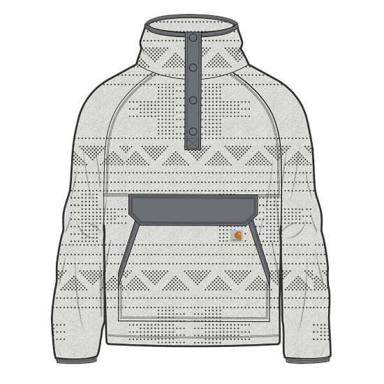 Afbeeldingen van CARHARTT Pullover fleece relaxed fit dames 104922 malt geometric PRINT L