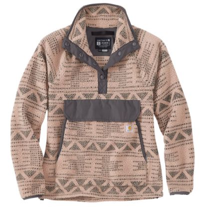 Afbeeldingen van CARHARTT Pullover fleece relaxed fit dames 104922 warm taupe geo aztec M