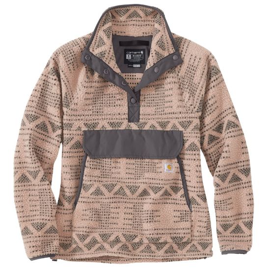 Afbeeldingen van CARHARTT Pullover fleece relaxed fit dames 104922 warm taupe geo aztec XS